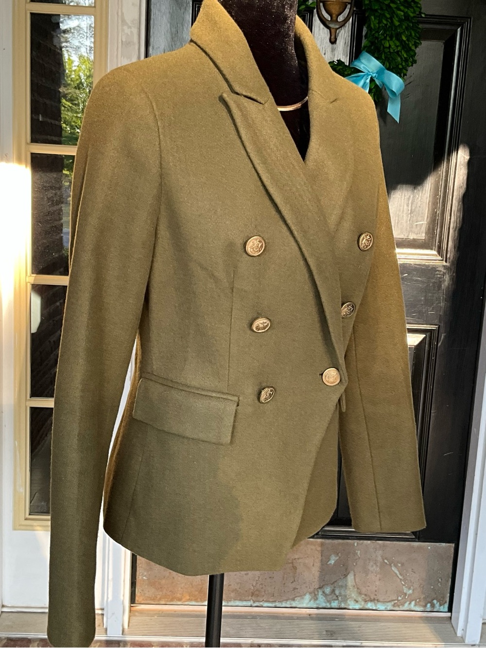 Jules & Leopold Studio Olive Green Blazer Jacket Collared Blazer